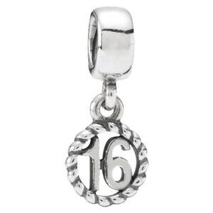 PANDORA Sweet 16 Dangle Charm Authentic Sterling Silver Birthday Special